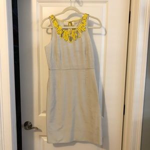 J. Crew Sheath Dress with Yellow Accents